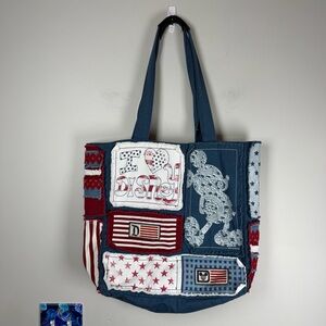 Disney Parks Tote Patriotic Stars Stripes Patches I LOVE Disney Shoulder Bag